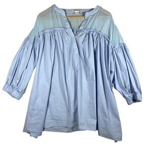 Glamorous‎ Curve Tunic Top Long Balloon SleevesBlue,US Size 16 Chic Flowy BOHO